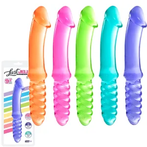 24cm Double Ended Dildo Jelly Ribbed 9.5 Dong Flexible Adult Lesbian Sex Toy