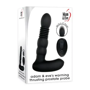 Adam & Eve Rechargeable Remote-Controlled Warming Thrusting Silicone Prostate Stimulator Black