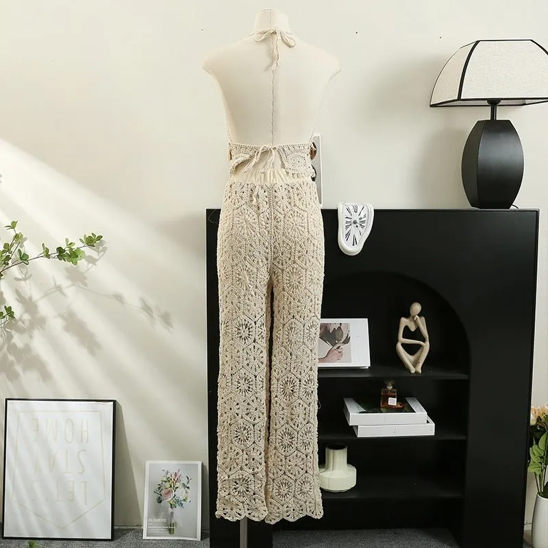 Anya Two Piece Crochet Top Pant Co-ord Set