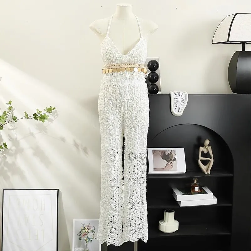 Anya Two Piece Crochet Top Pant Co-ord Set