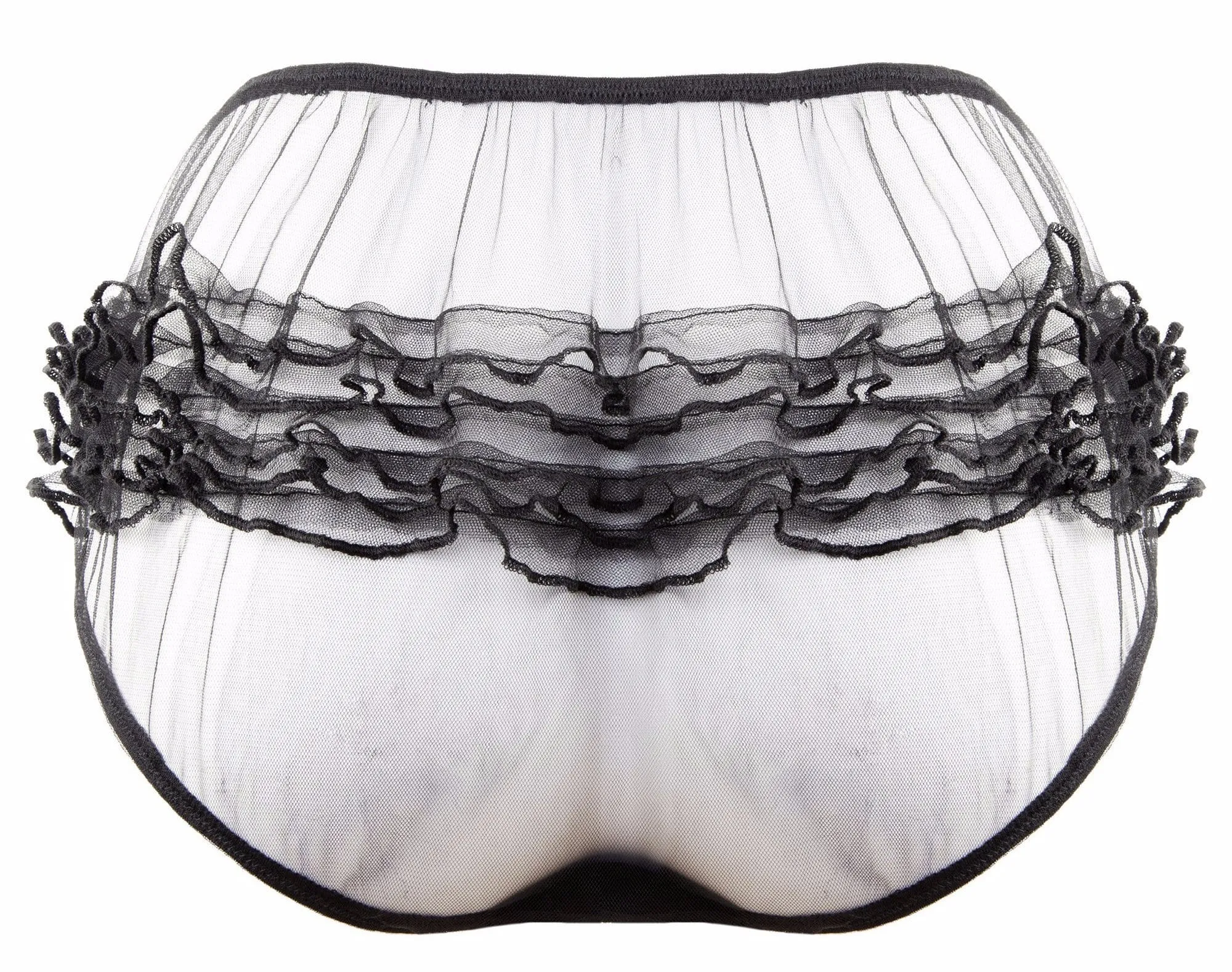 Bettie Page Black Tulle Babydoll & High Waist Brief