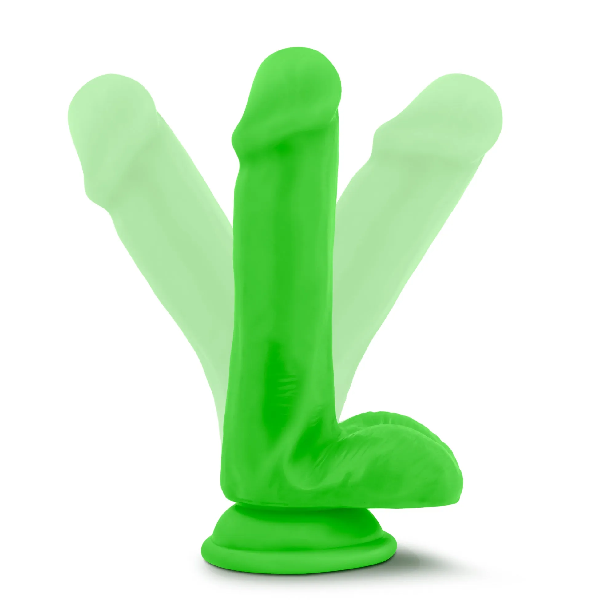 Blush Neo Dual Density Cock Balls 6 Dildo Realistic Dong Sex Toy Neon Green