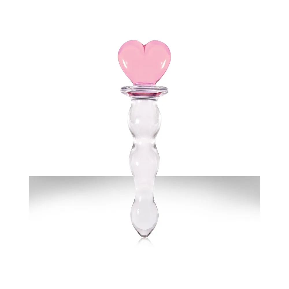 Crystal Heart Of Glass Wand and Vase - Pink