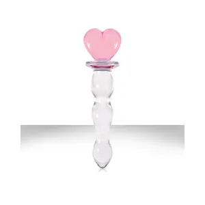 Crystal Heart Of Glass Wand and Vase - Pink