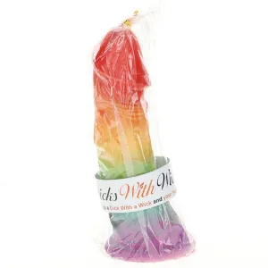 Dicks With A Wicks Rainbow Candle