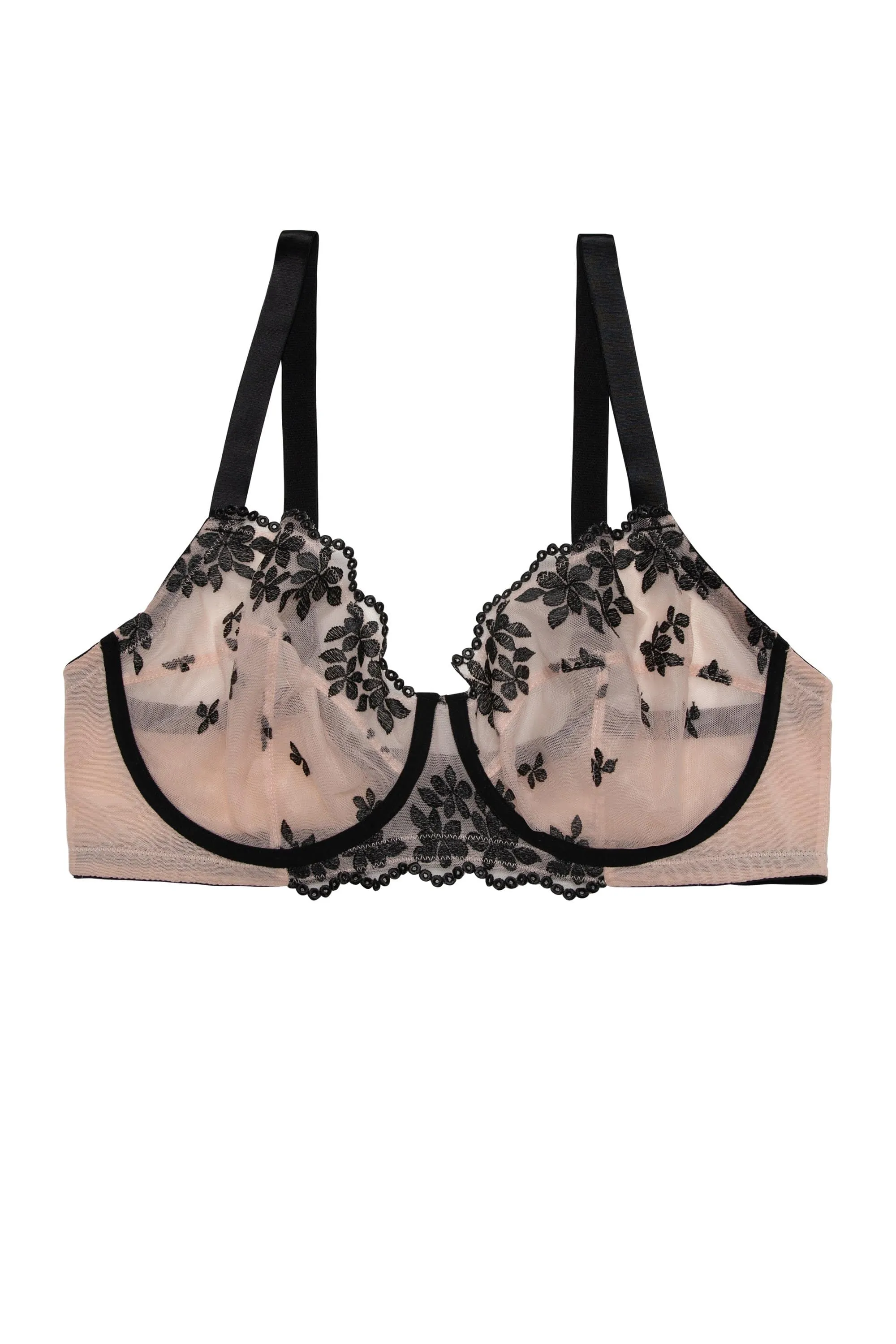 Evie Black & Peach Balcony Bra