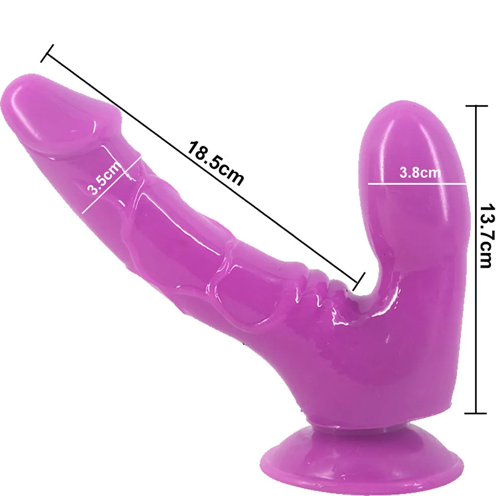FAAK-CHGD025 Realistic Double Anal Dildo Dong Purple