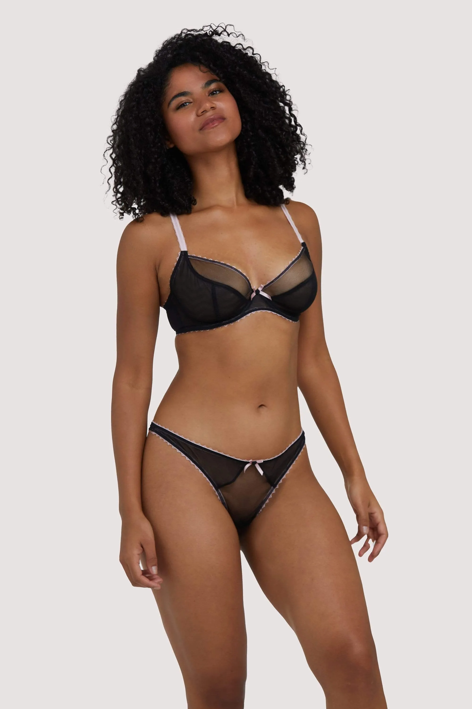 Grace Black & Pink Plunge Bra