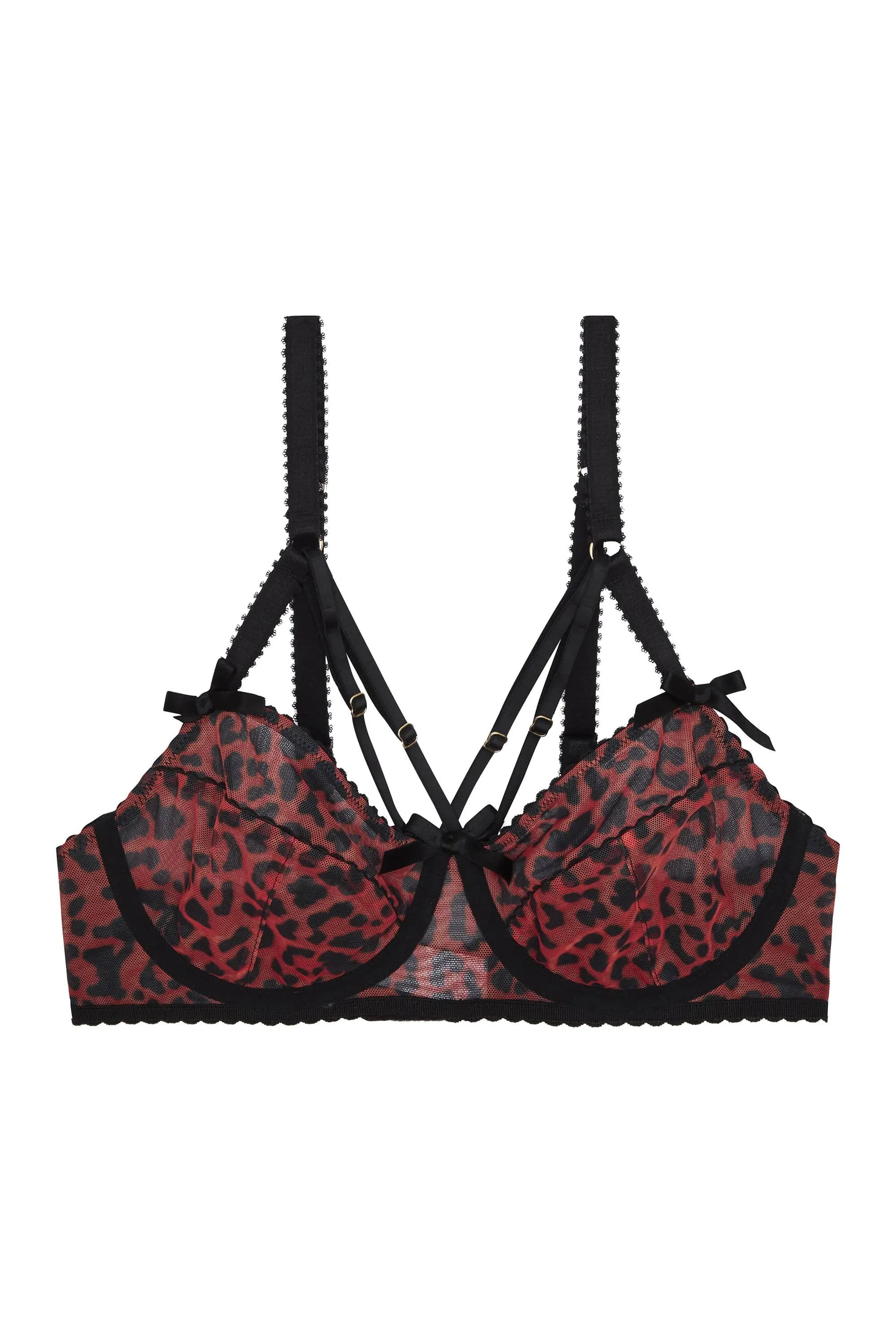 Josie Leopard Mesh Picot Non Padded Bra Core