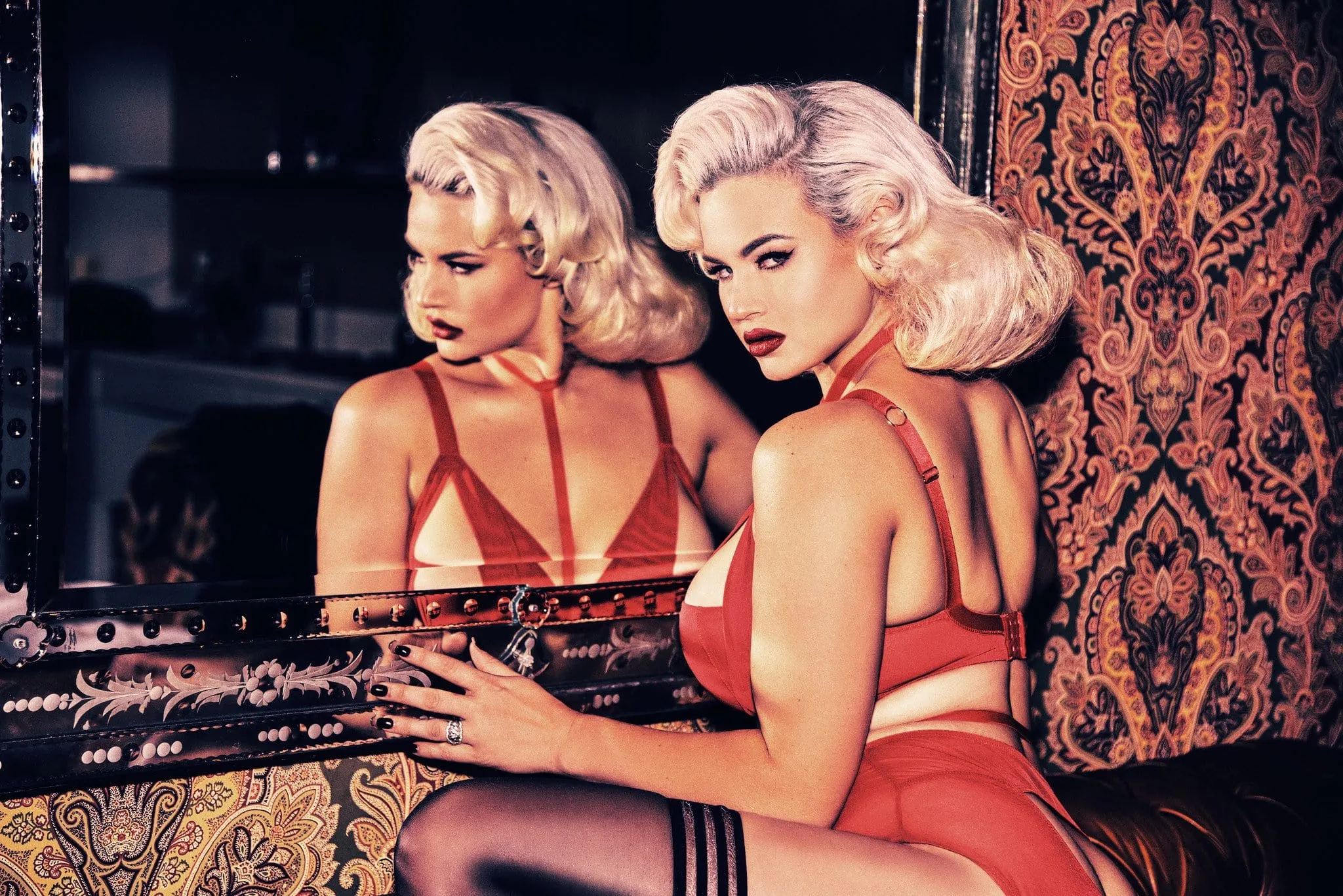 Juliet Red Harness Bra DD  Cups