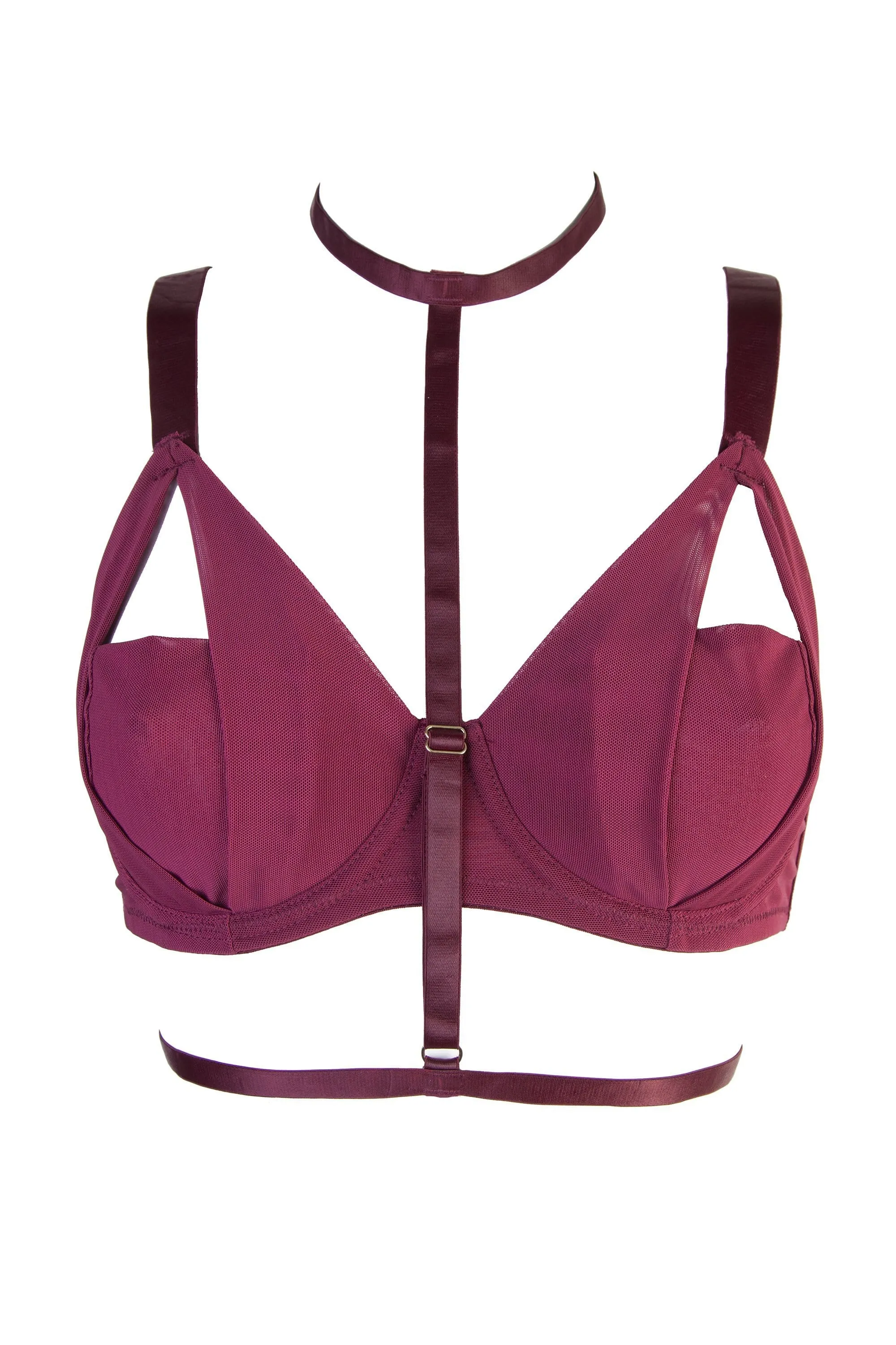 Juliet Wine Harness Bra A-D Cups