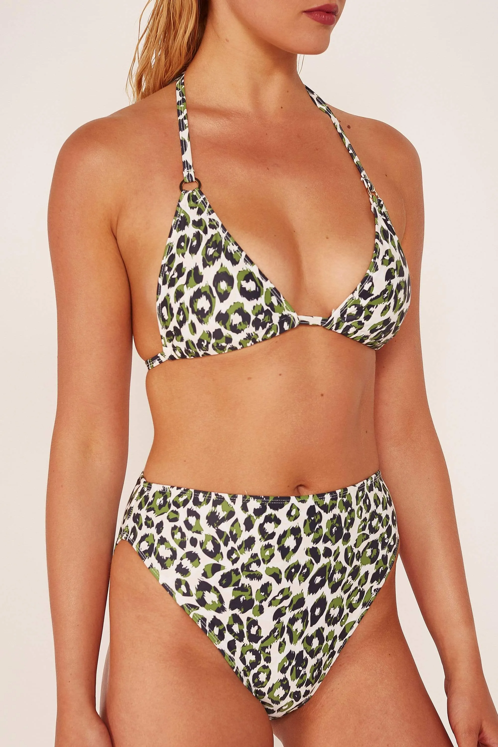 Leopard High Waist Brief Khaki