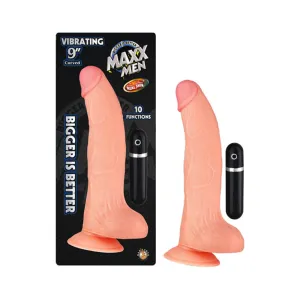 Maxx Men Vibrating 9 inches Curved Dong Beige