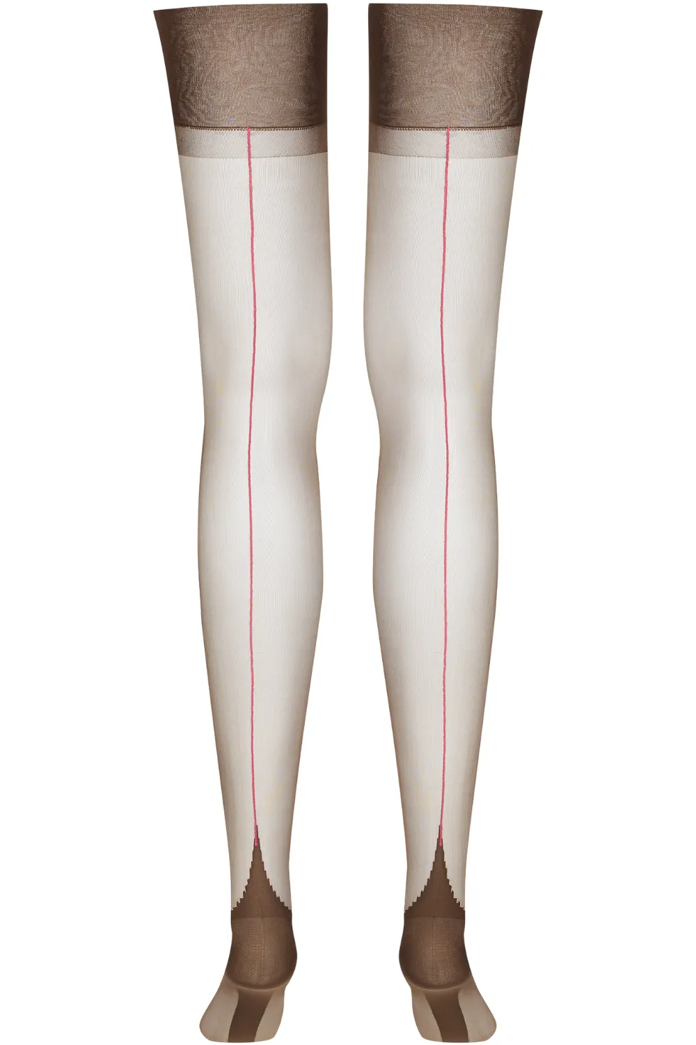 Neon Pink Seam Nylon Stockings Ginger Snap
