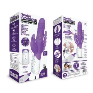 Rabbit Essentials Rechargeable Double Penetration Rabbit - Hot Purple