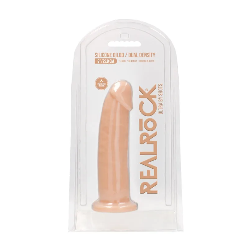RealRock Ultra Realistic Dual Density Silicone 9 in. Bendable Dildo Beige