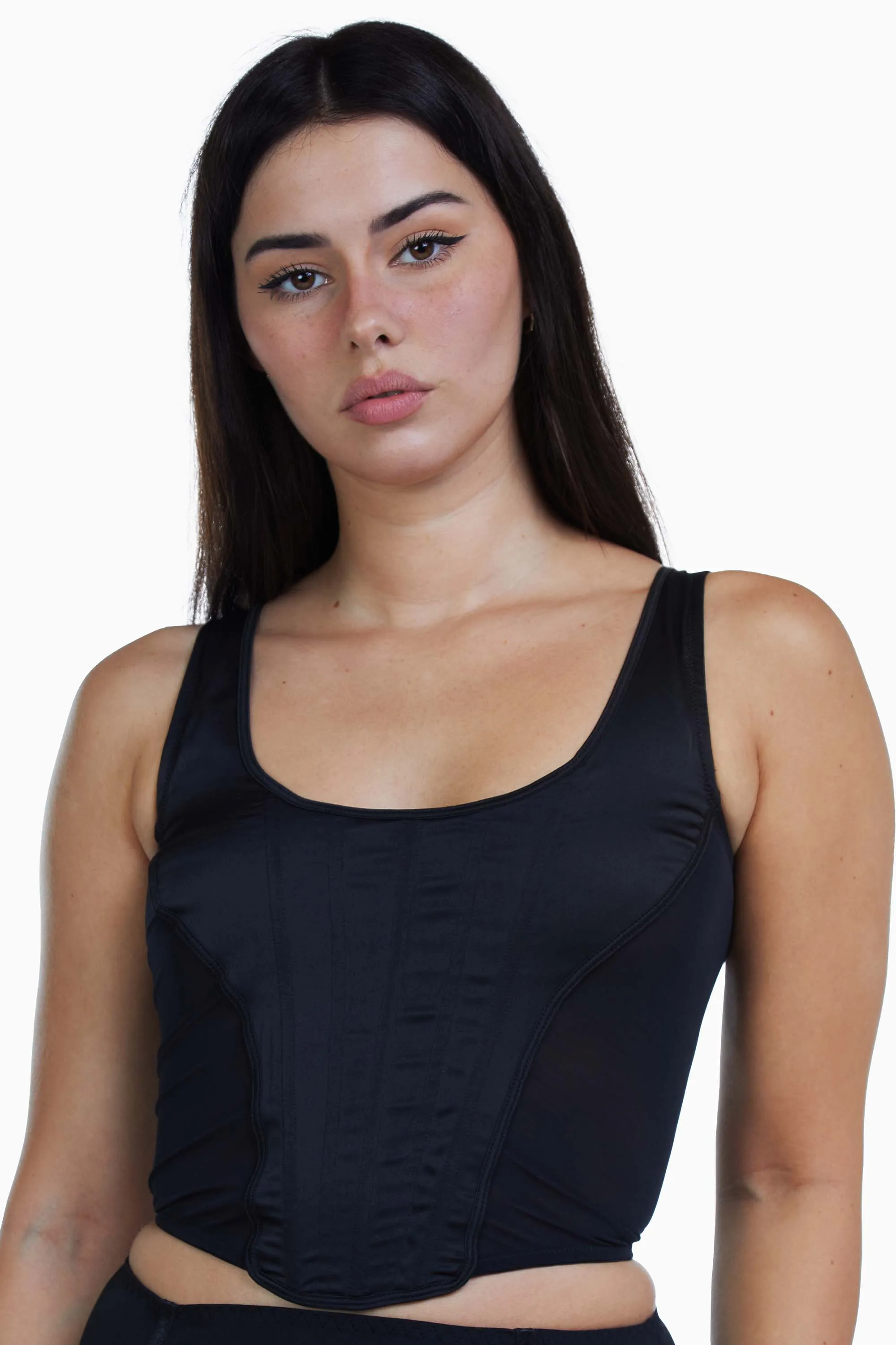 Regalia Bobbi Panelled Basque Black