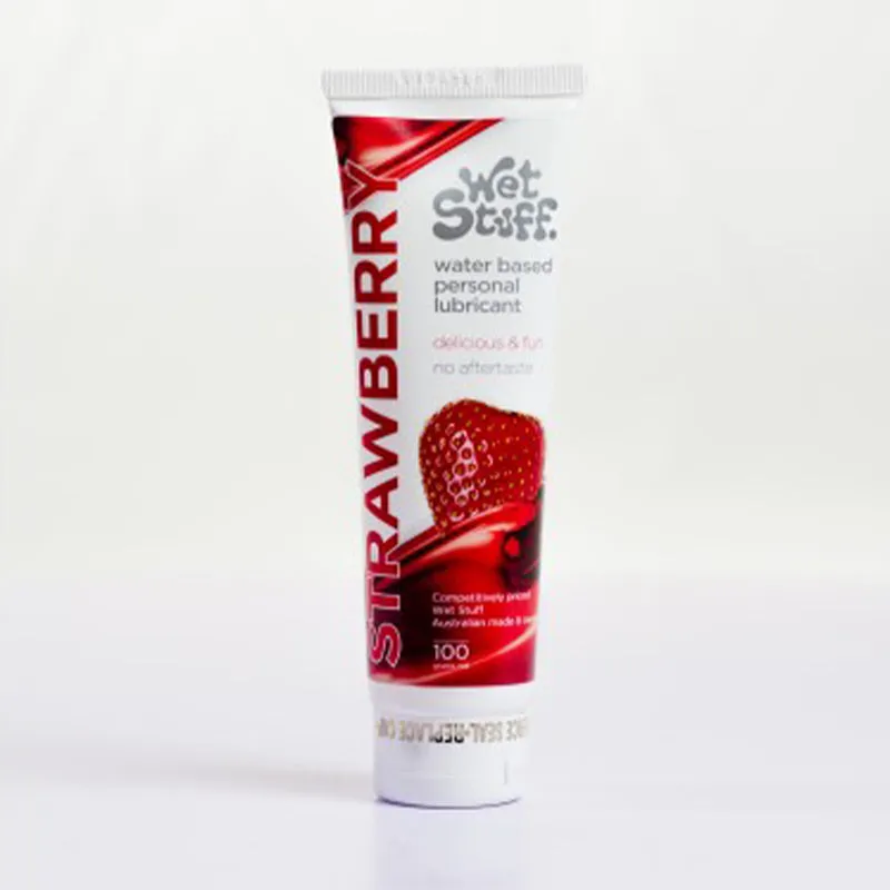Wet Stuff Strawberry Flavoured 100g Personal Lubricant Sex Lube Water-Based