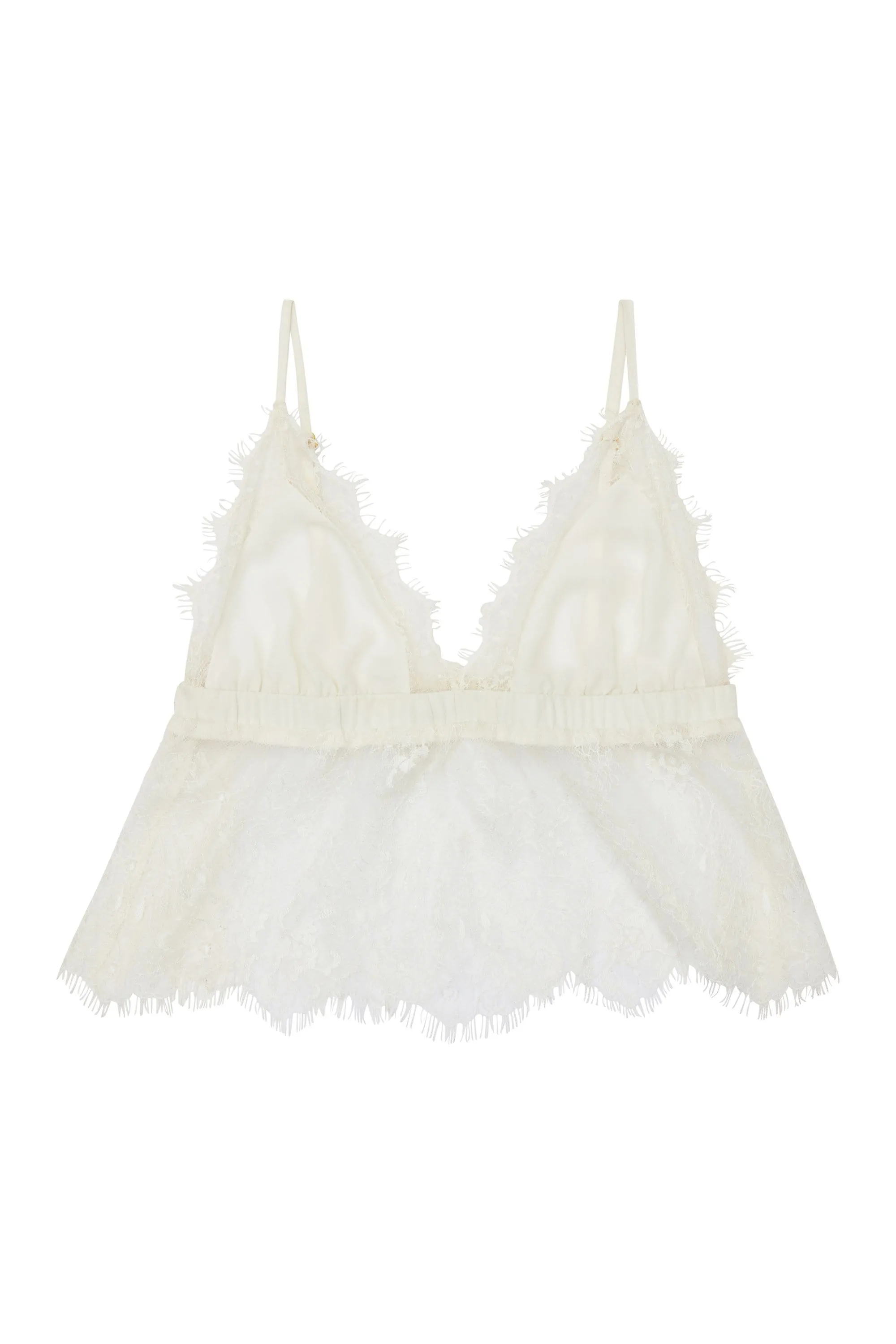 Wolf & Whistle Alexia Ivory Chiffon and Lace PJ Set