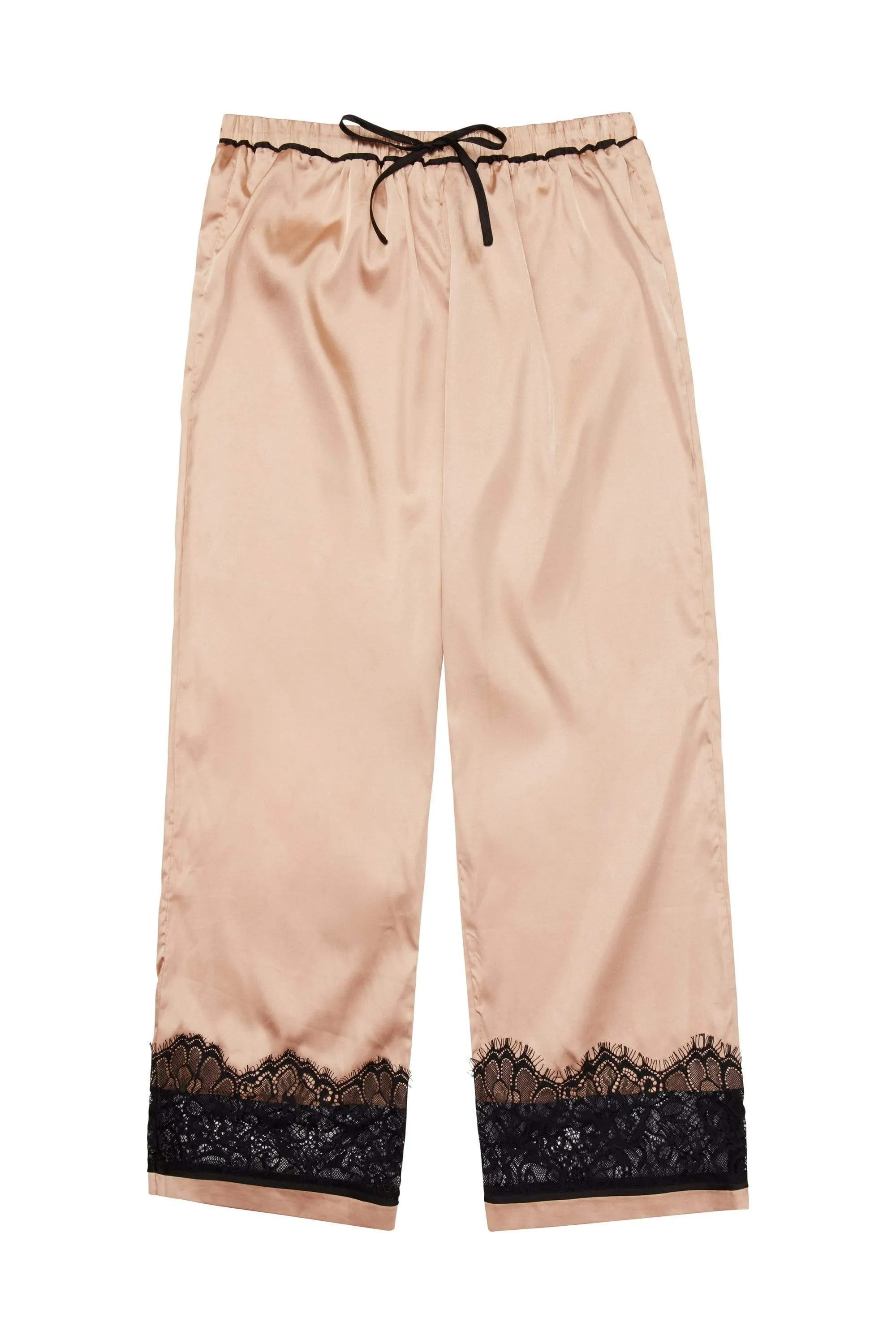 Wolf & Whistle Emmy Eyelash Lace Trim Long Sleeve PJ Set